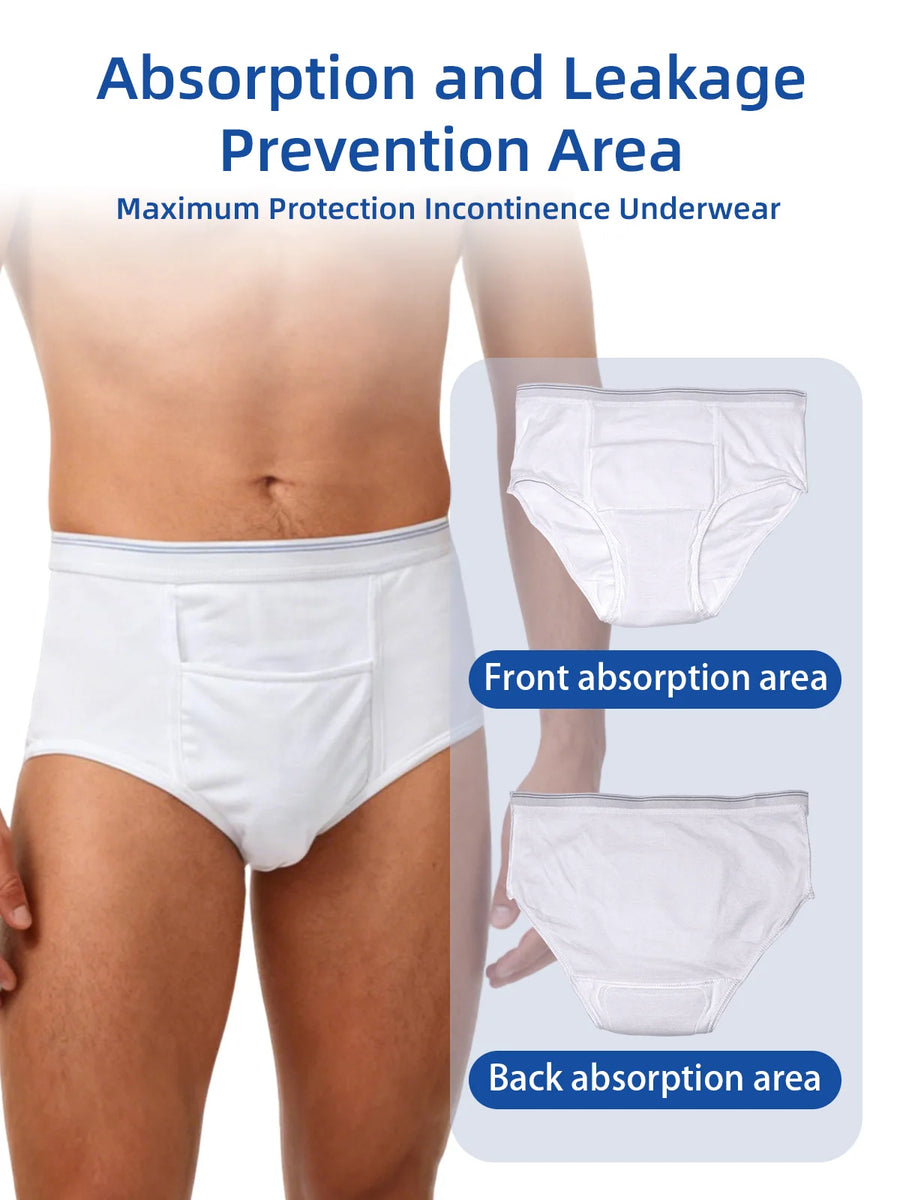 Urivie men's reusable incontinence underwear