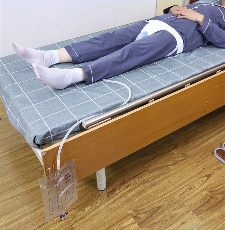 Urivie wearable urine bag in use