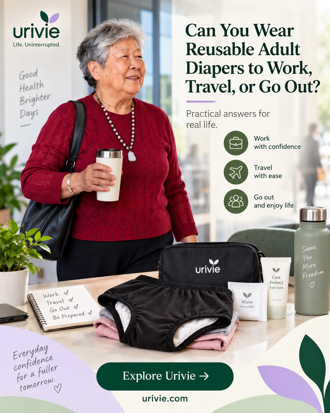 Can You Wear Reusable Adult Diapers to Work, Travel, or Go Out?