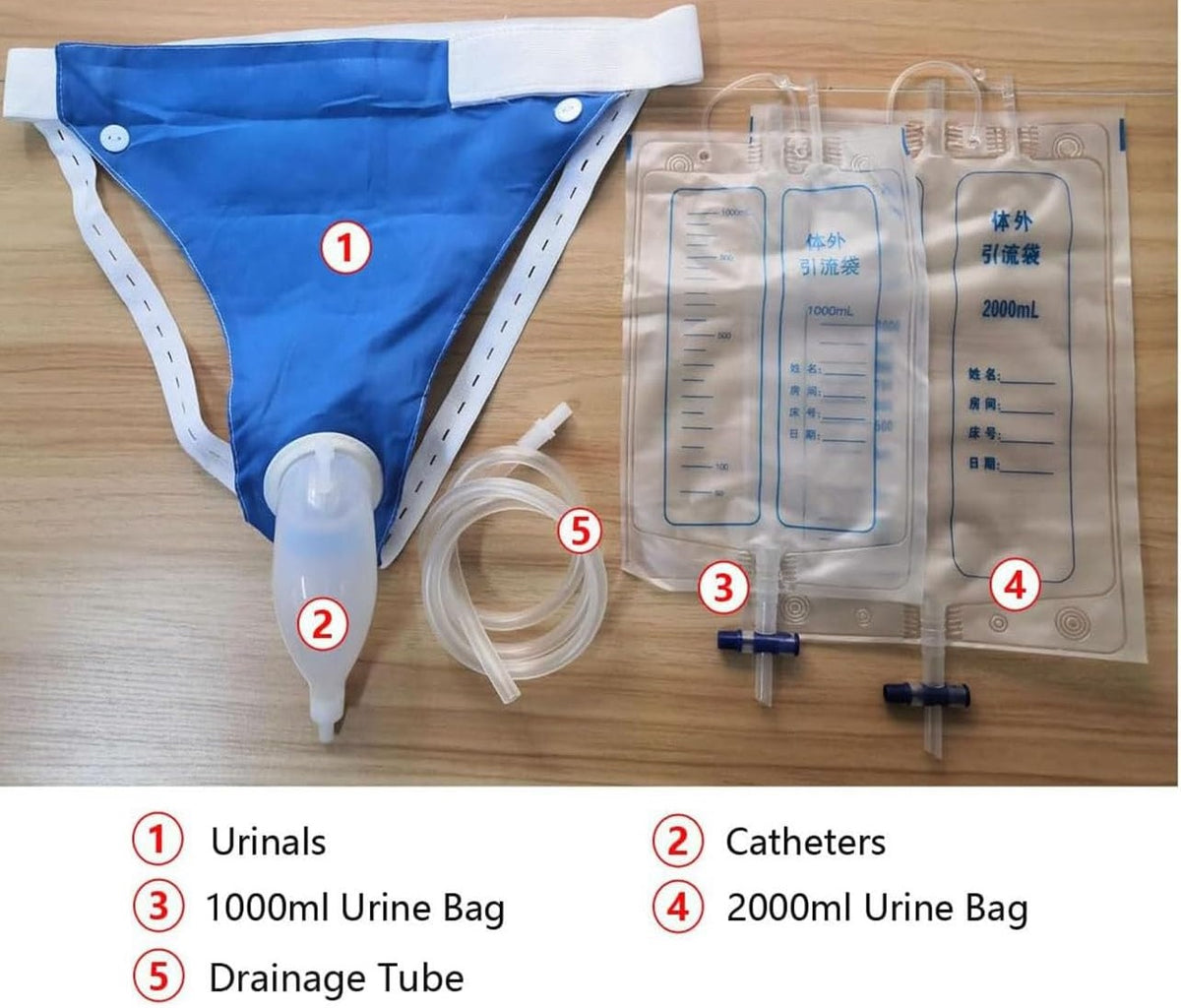 Everything included with the Urivie wearable urine collection bag
